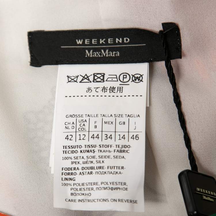 Pre Owned Weekend Max Mara Multicolor Printed Silk Long-Sleeve Long Dress L