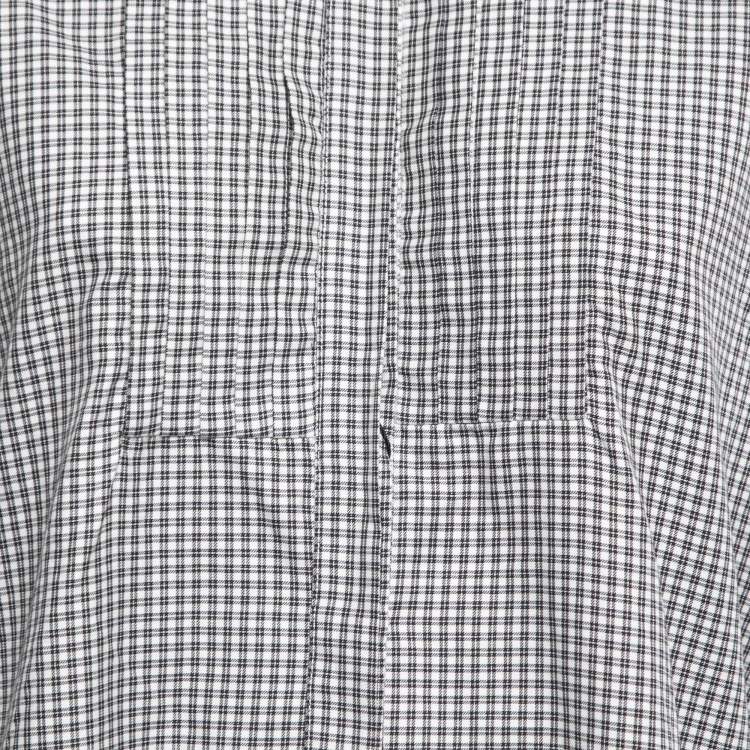 Pre Owned Weekend Max Mara Black Checked Cotton Button Front Tunic M