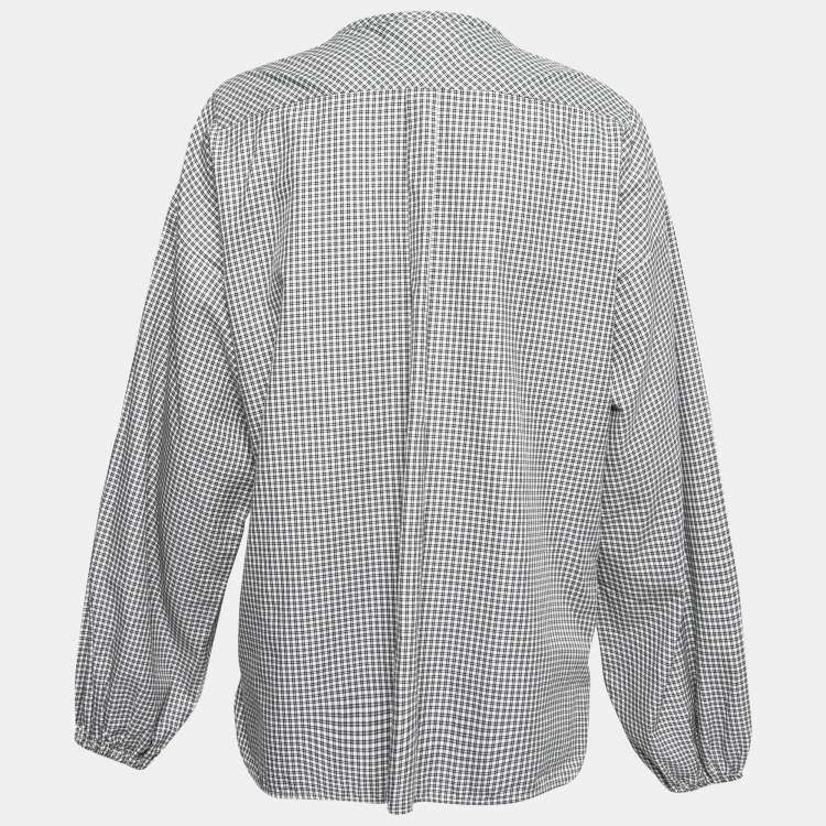 Pre Owned Weekend Max Mara Black Checked Cotton Button Front Tunic M