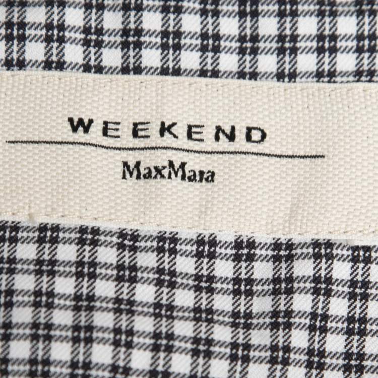 Pre Owned Weekend Max Mara Black Checked Cotton Button Front Tunic M