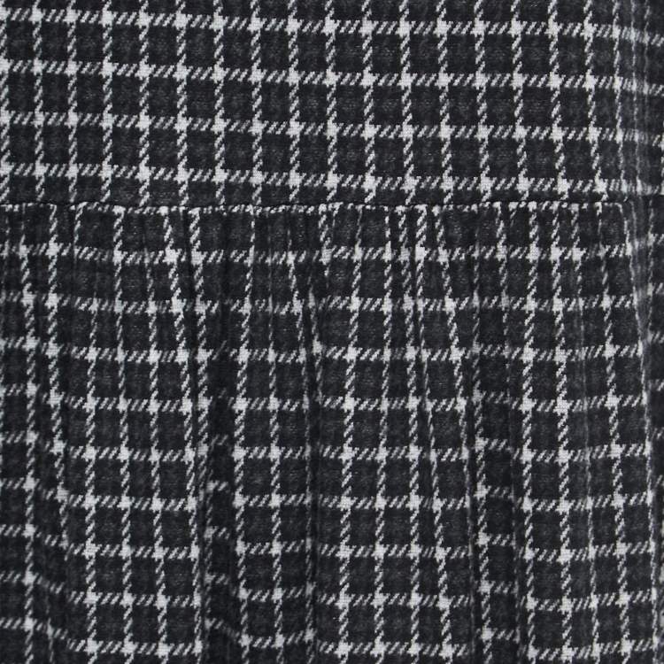Pre Owned Weekend Max Mara Grey & Black Checked Fleece Maxi Dress 2XL