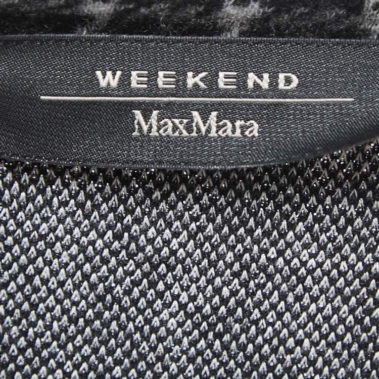 Pre Owned Weekend Max Mara Grey & Black Checked Fleece Maxi Dress 2XL