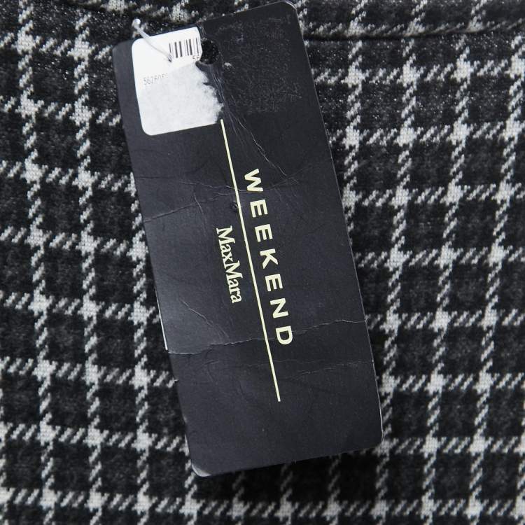 Pre Owned Weekend Max Mara Grey & Black Checked Fleece Maxi Dress 2XL