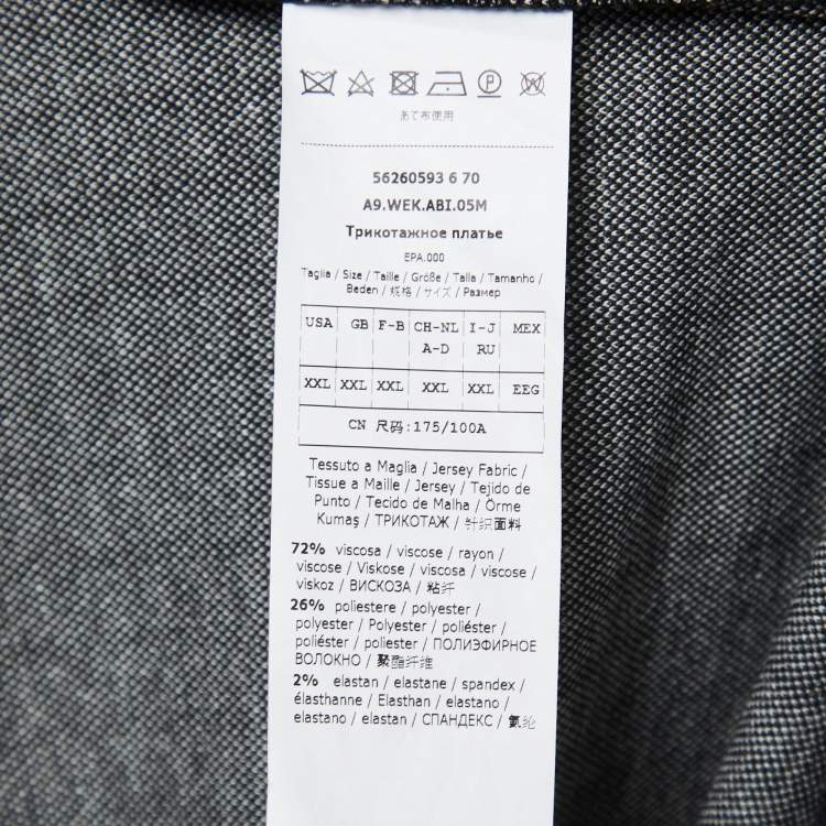 Pre Owned Weekend Max Mara Grey & Black Checked Fleece Maxi Dress 2XL