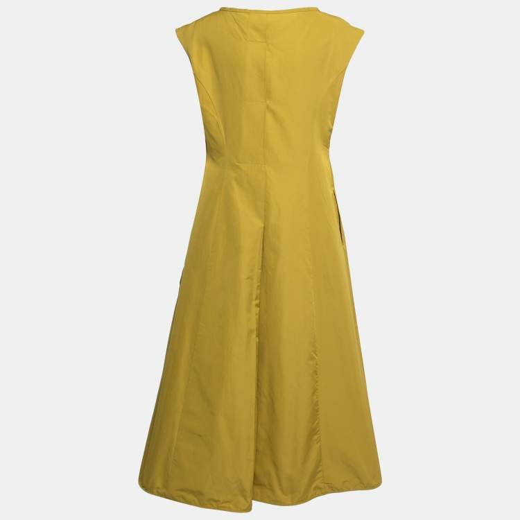 Pre Owned Weekend Max Mara Green Pleated Sleeveless Dress XL