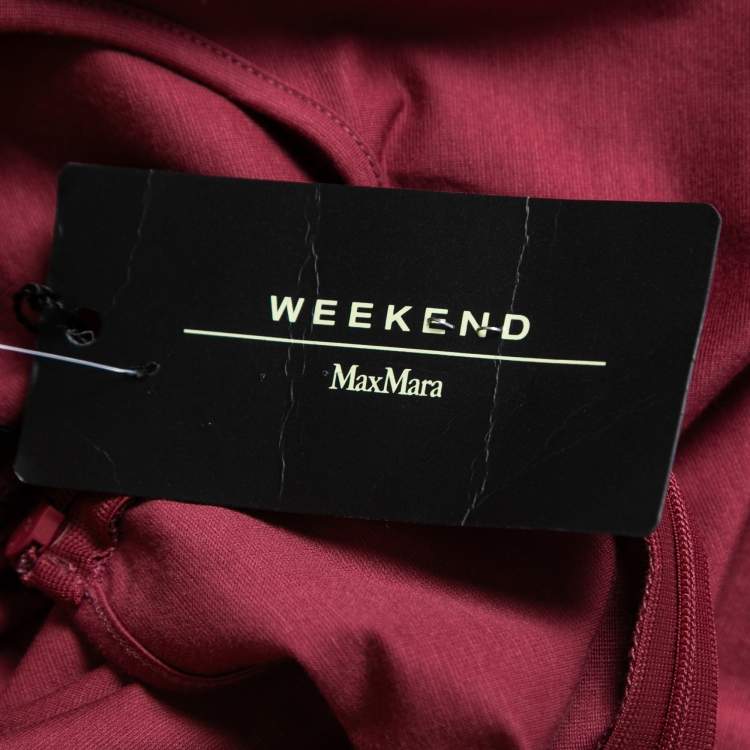 Pre Owned Weekend Max Mara Pink Jersey Tie Detail Geranio Midi Dress M
