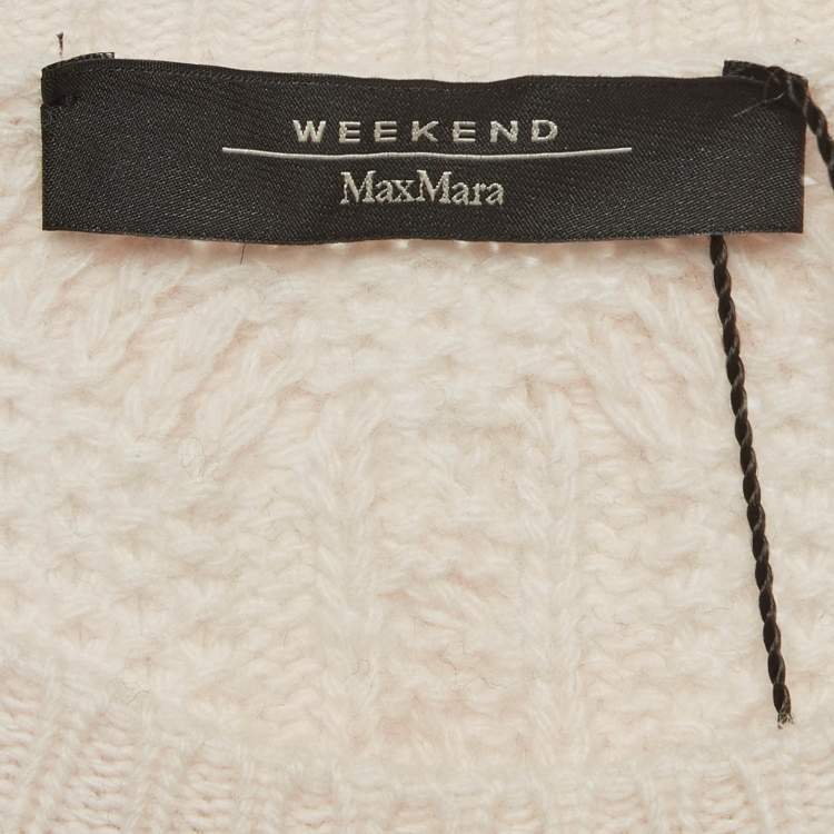 Pre Owned Weekend Max Mara Colourblocked Cable Knit Panaream Sweater L
