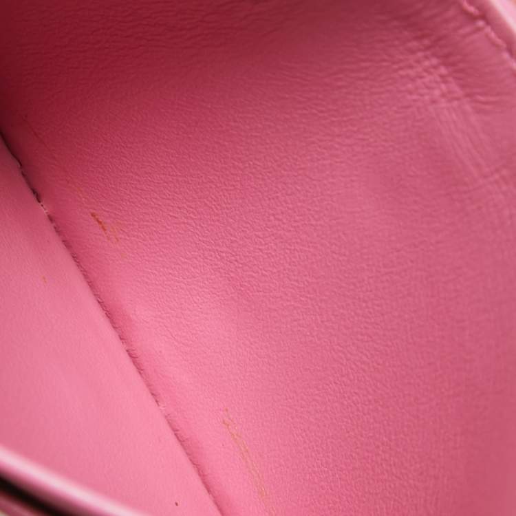 Pre Owned Weekend Max Mara Pink Lace and Leather Card Holder