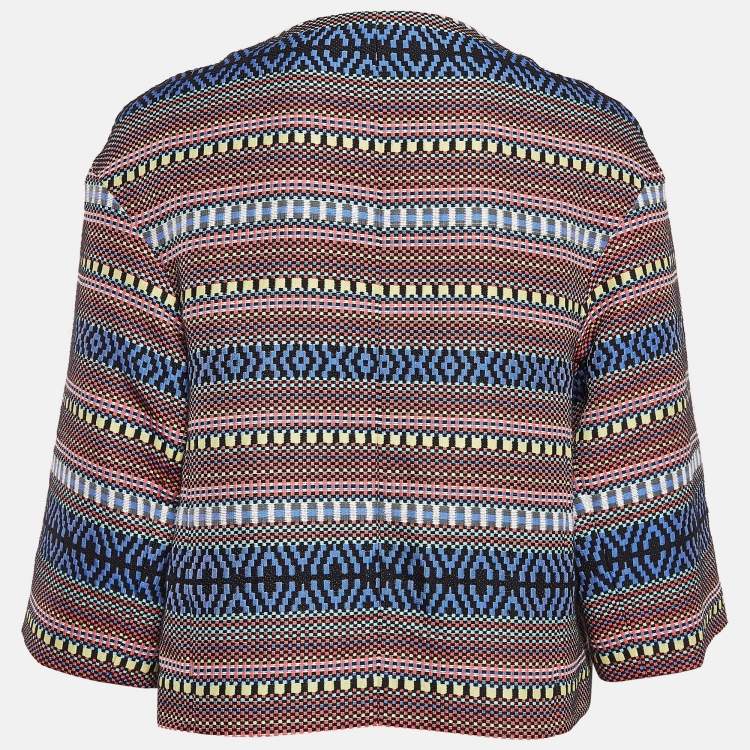 Pre Owned Weekend Max Mara Multicolor Cotton Blend Cropped Jacket S