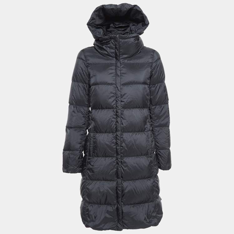 Pre Owned Weekend Max Mara Black Nylon Padded Down Long Jacket S