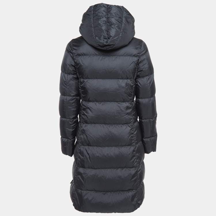 Pre Owned Weekend Max Mara Black Nylon Padded Down Long Jacket S
