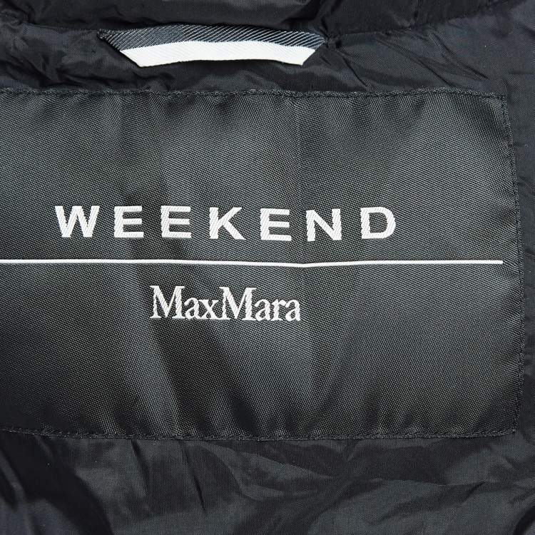 Pre Owned Weekend Max Mara Black Nylon Padded Down Long Jacket S