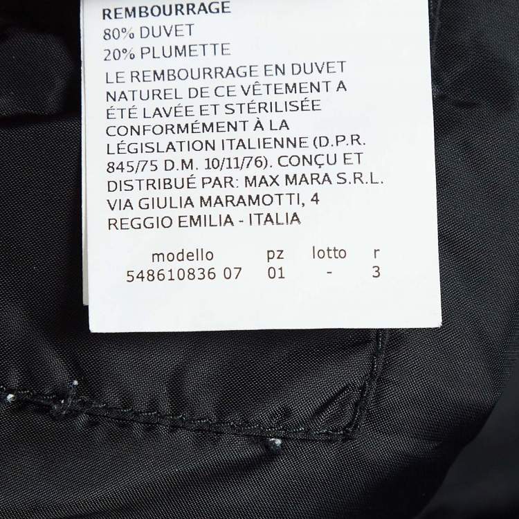 Pre Owned Weekend Max Mara Black Nylon Padded Down Long Jacket S