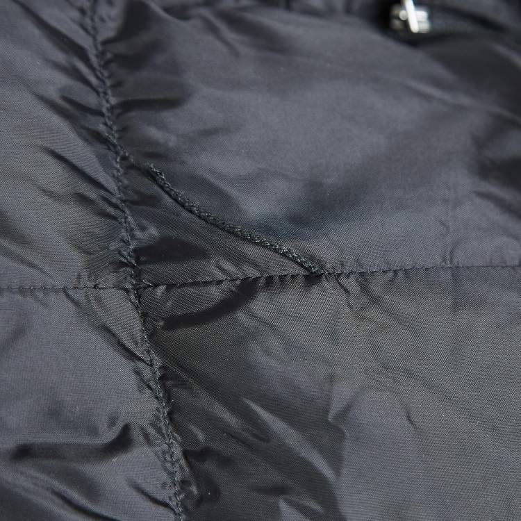 Pre Owned Weekend Max Mara Black Nylon Padded Down Long Jacket S