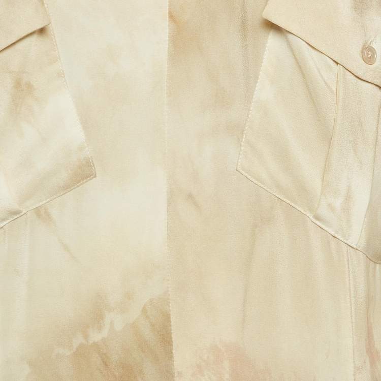 Pre Owned Weekend Max Mara Beige Printed Front Pocket Maxi Dress M