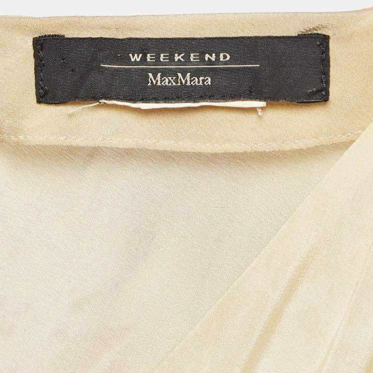 Pre Owned Weekend Max Mara Beige Printed Front Pocket Maxi Dress M
