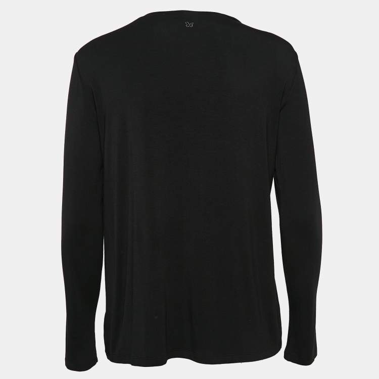 Pre Owned Weekend Max Mara Sequin Embellished Crepe and Knit Top M