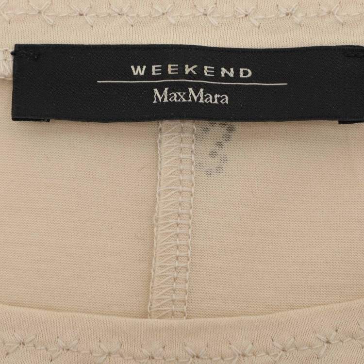 Pre Owned Weekend Max Mara Cream Cotton Top L