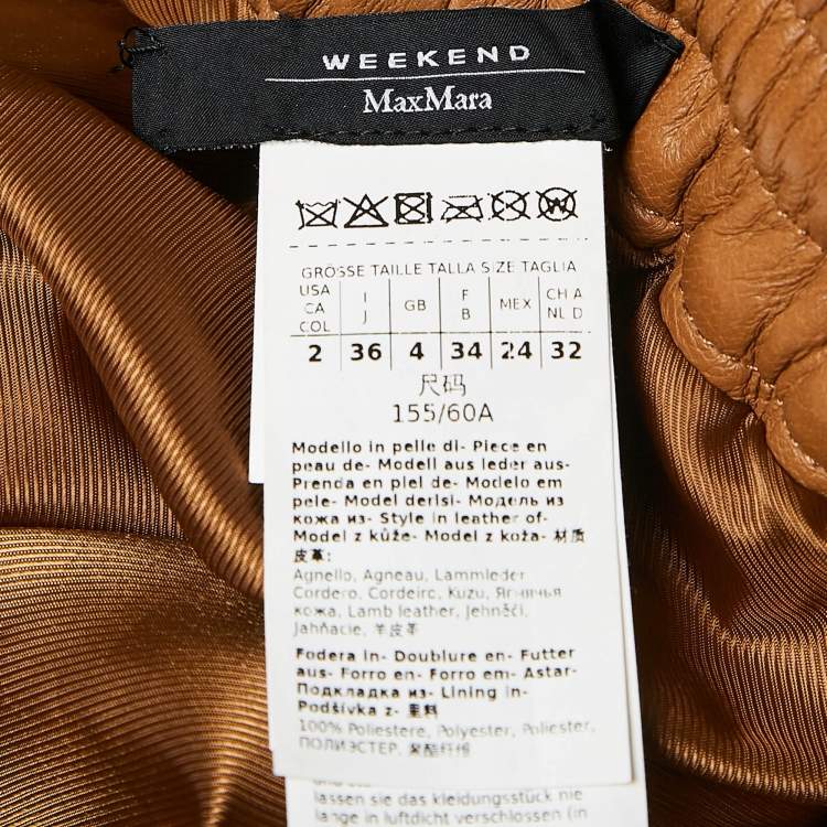 Pre Owned Weekend Max Mara Brown Leather Pants XS