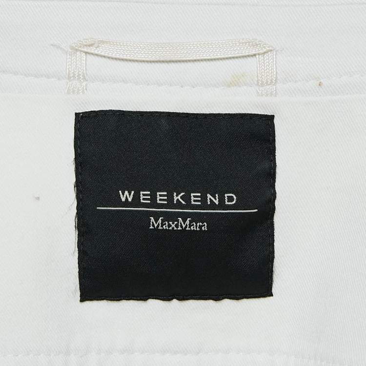Pre Owned Weekend Max Mara Off White Gabardine Button Front Jacket M