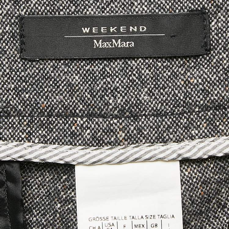 Pre Owned Weekend Max Mara Grey Wool Formal Trousers M