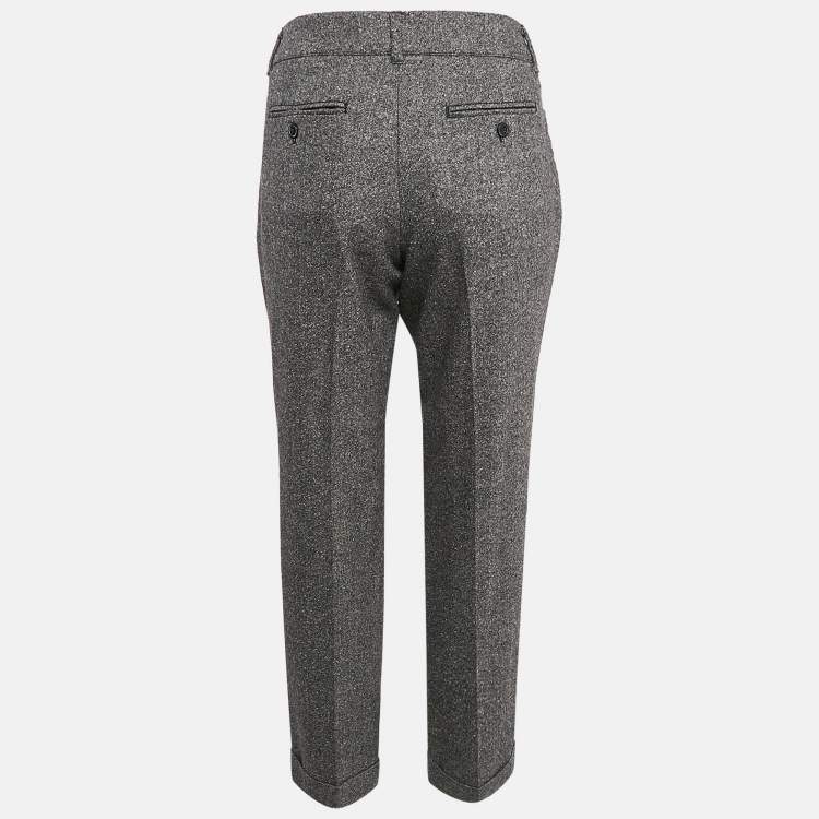 Pre Owned Weekend Max Mara Grey Wool Formal Trousers M