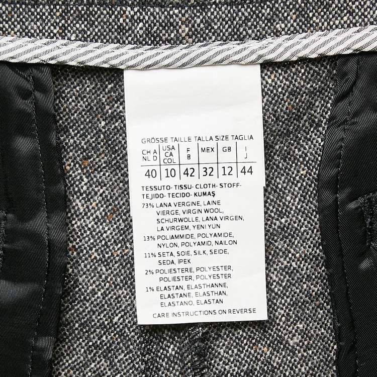 Pre Owned Weekend Max Mara Grey Wool Formal Trousers M