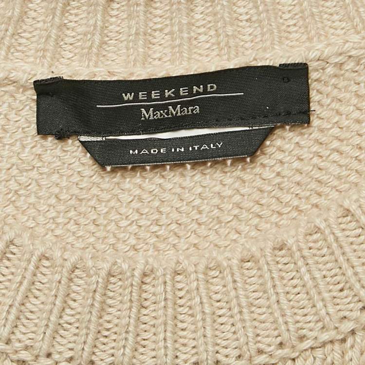 Pre Owned Weekend Max Mara Beige Knit Long Sleeve Sweater M
