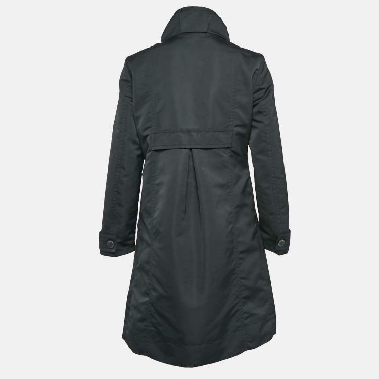 Pre Owned Weekend Max Mara Black Synthetic Pleated Mid-Length Coat M