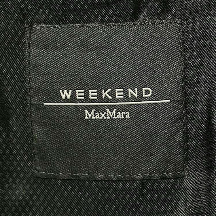 Pre Owned Weekend Max Mara Black Synthetic Pleated Mid-Length Coat M