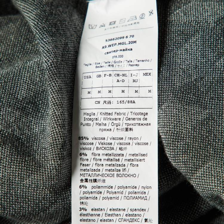 Pre Owned Weekend Max Mara Grey Zig Zag Lurex Knit Co-Ord Set M