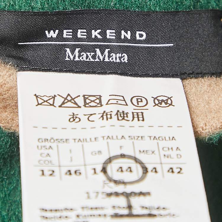 Pre Owned Weekend Max Mara Beige Wool Hooded Falco Coat M