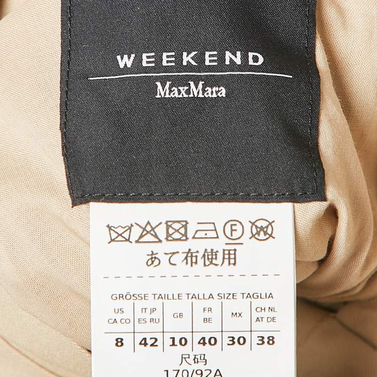 Pre Owned Weekend Max Mara Beige Gabardine Oversized Coat M