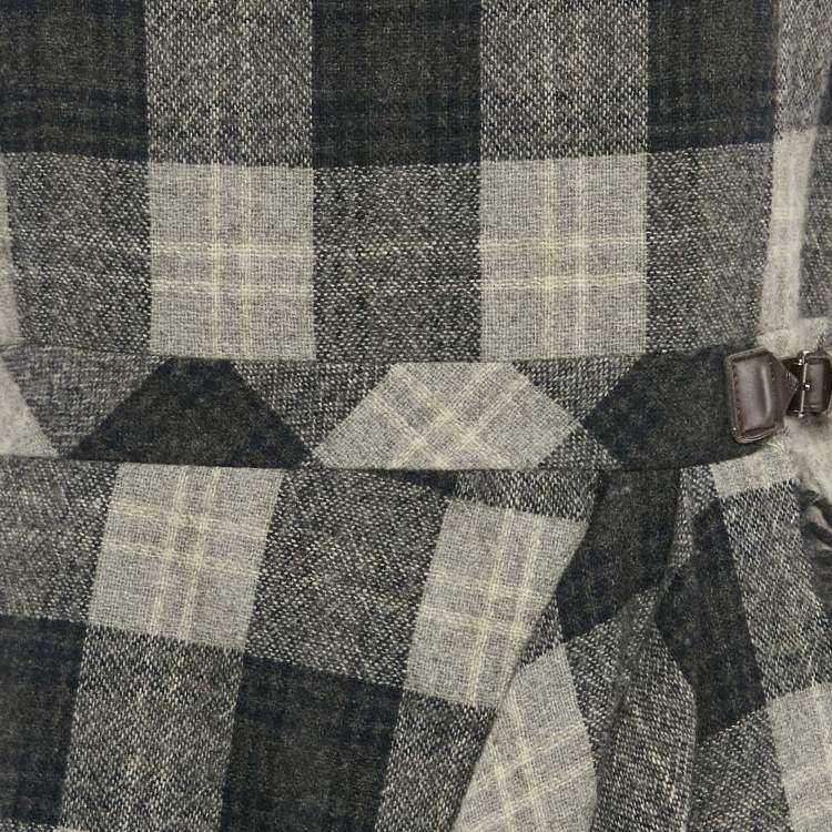 Pre Owned Weekend Max Mara Grey Plaid Wool Short Dress M