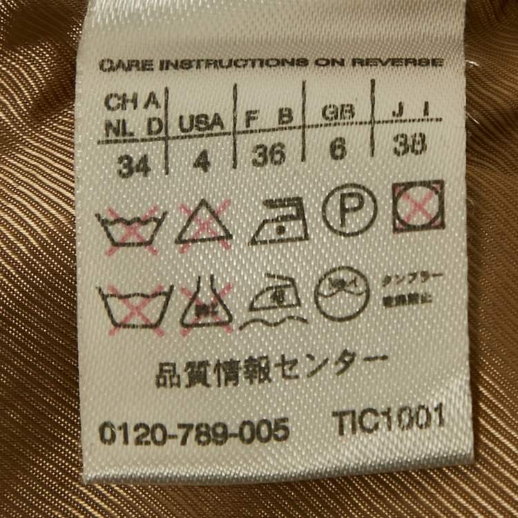 Pre Owned Weekend Max Mara Beige Wool Double Breasted Long Coat S