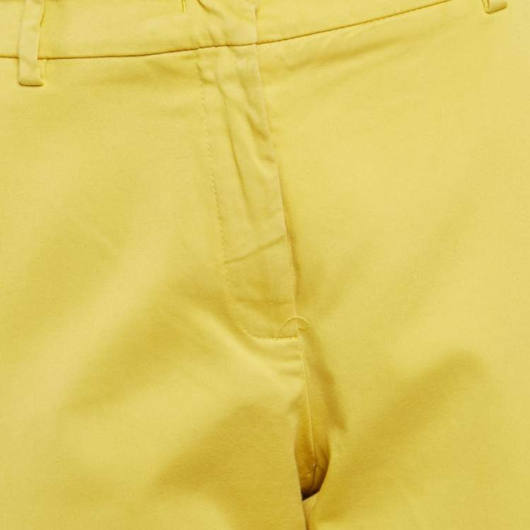Pre Owned Weekend Max Mara Yellow Cotton Trousers M