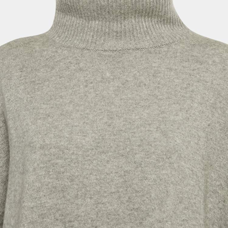 Pre Owned Weekend Max Mara Grey Knit Turtle Neck Sweater One Size