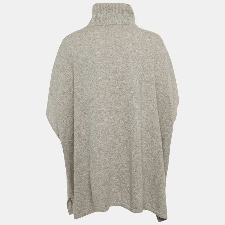 Pre Owned Weekend Max Mara Grey Knit Turtle Neck Sweater One Size