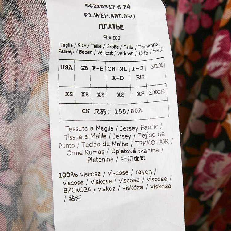 Pre Owned Weekend Max Mara Orange/Pink Floral Print Jersey Short Dress XS