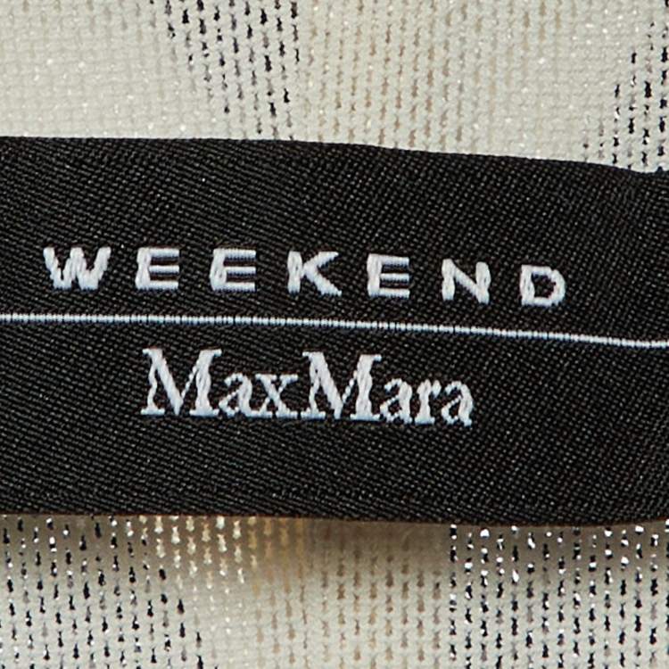 Pre Owned Weekend Max Mara Blue/White Striped Jersey Midi Dress L