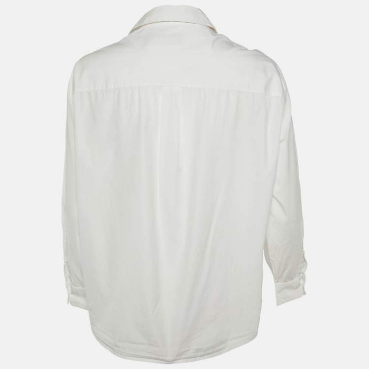 Pre Owned Weekend Max Mara White Cotton Long Sleeve Shirt XS