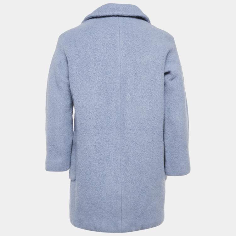 Pre Owned Weekend Max Mara Blue Wool Button Front Oversized Coat S
