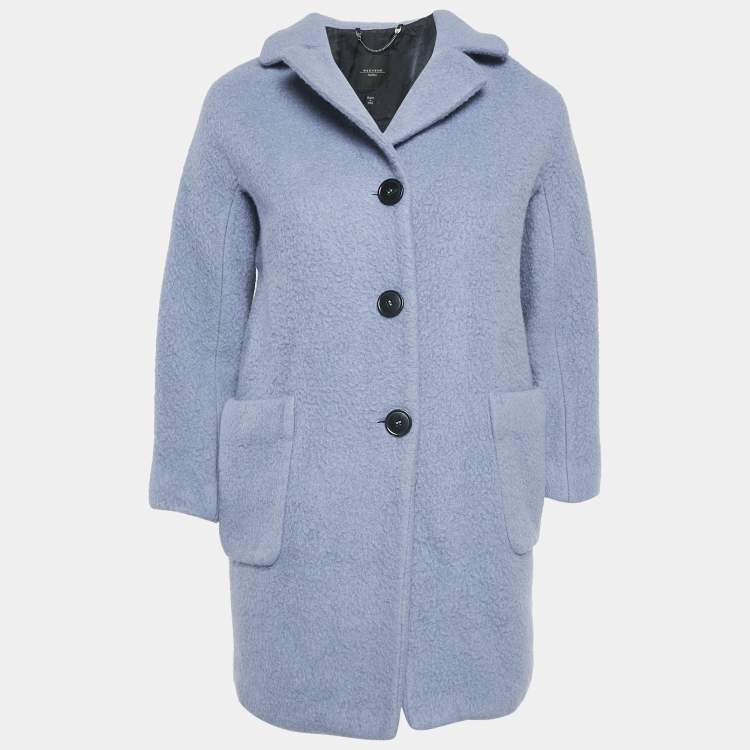 Pre Owned Weekend Max Mara Blue Wool Button Front Oversized Coat S