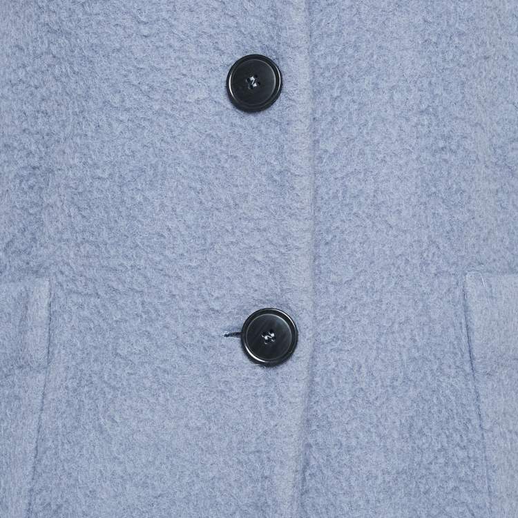 Pre Owned Weekend Max Mara Blue Wool Button Front Oversized Coat S