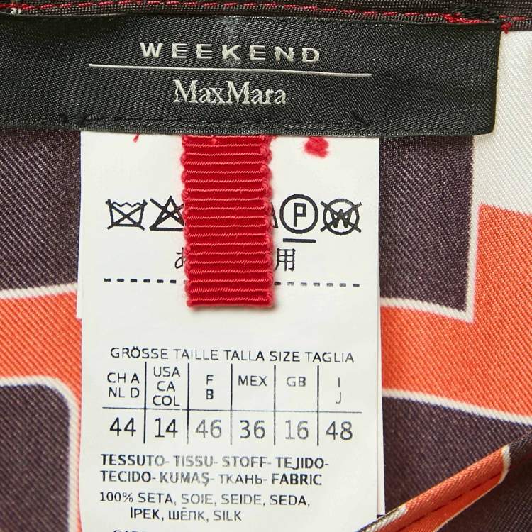 Pre Owned Weekend Max Mara Multicolor Printed Silk Tunic L