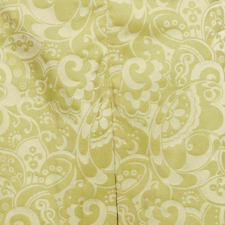 Pre Owned Weekend Max Mara Green Paisley Jacquard Pleated Short Skirt L