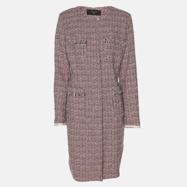 Pre Owned Weekend Max Mara Multcolor Tweed Button Front Jacket M