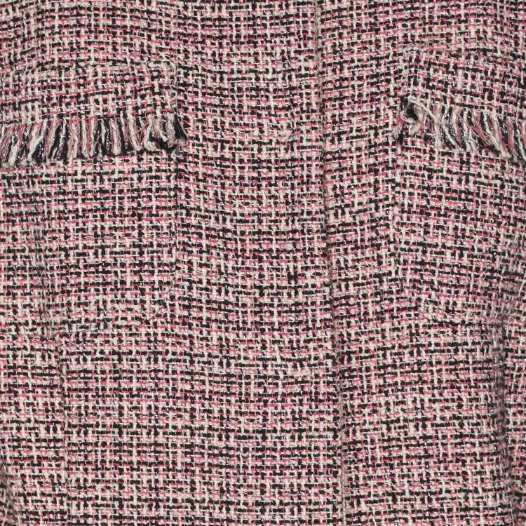 Pre Owned Weekend Max Mara Multcolor Tweed Button Front Jacket M