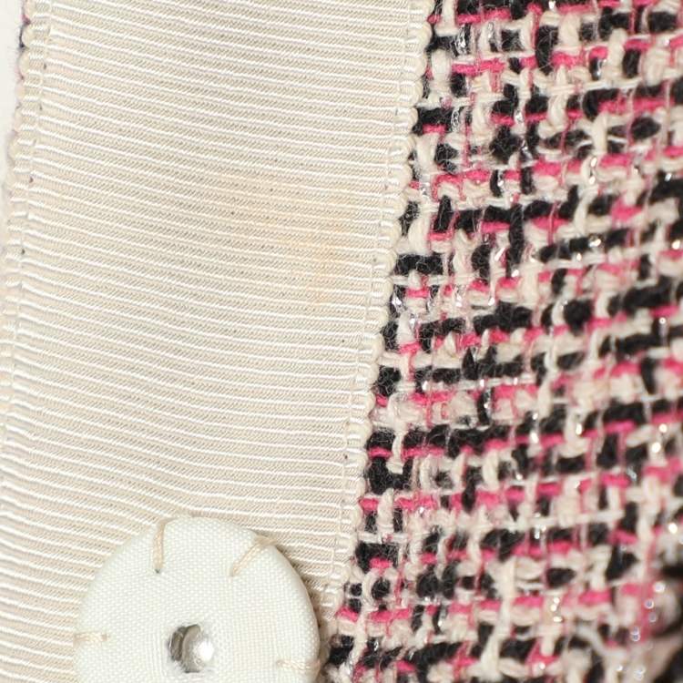 Pre Owned Weekend Max Mara Multcolor Tweed Button Front Jacket M