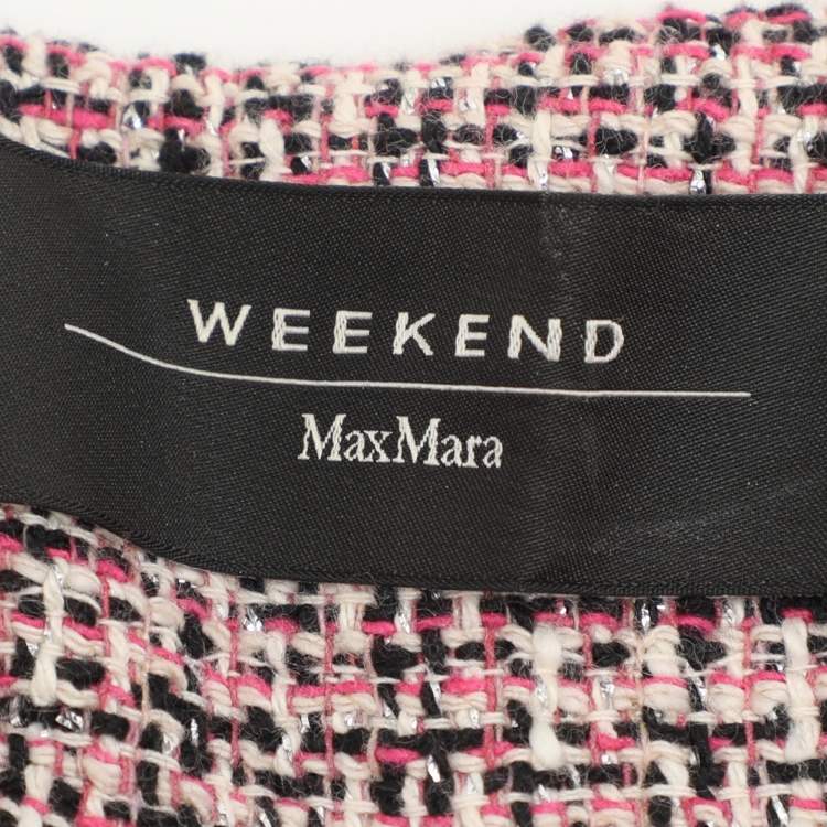 Pre Owned Weekend Max Mara Multcolor Tweed Button Front Jacket M